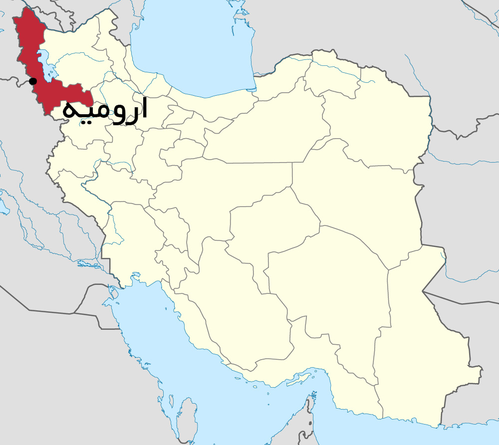 شهر ارومیه روی نقشه ایران