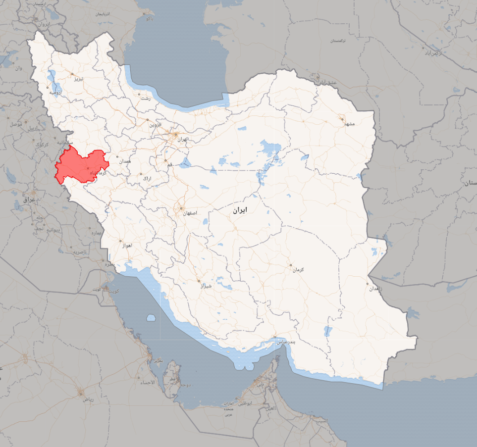 نقشه استان کرمانشاه