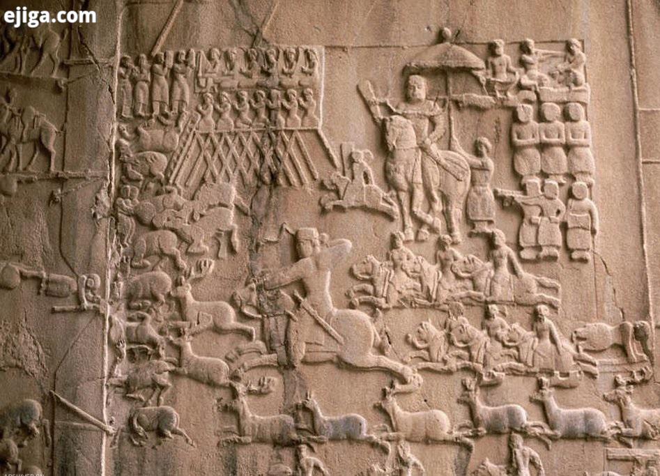 نقش نوازندههای کرنا در نقش برجسته شکار طاق بستان