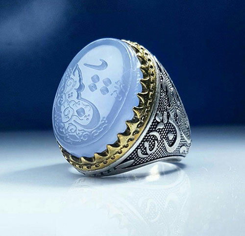 انگشتر عقیق با حکاکی نام امام حسین