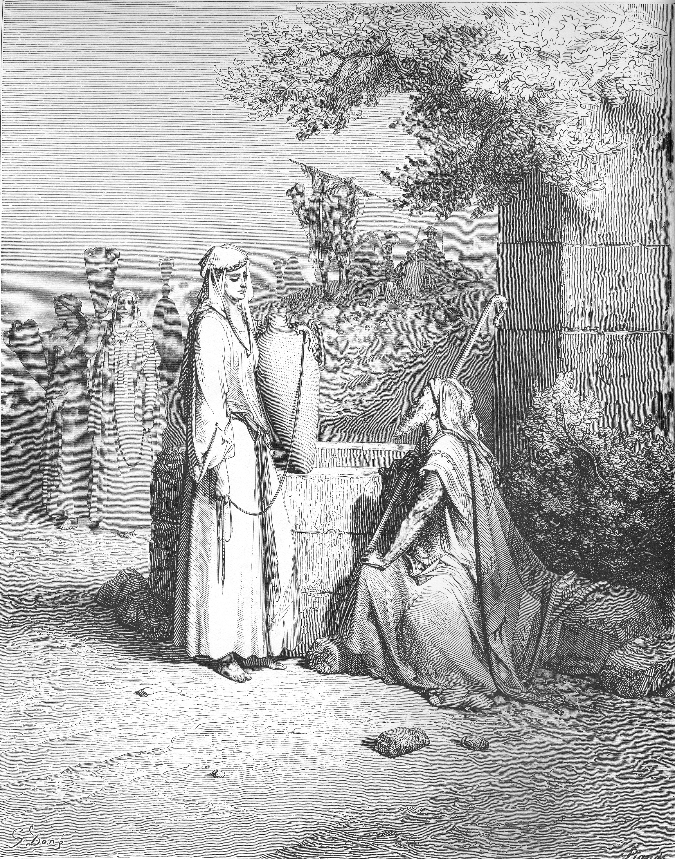 تصویر کتاب مقدس – رِبکا همسر اسحاق– اثر گوستاو دورِه (۱۸۸۰م)