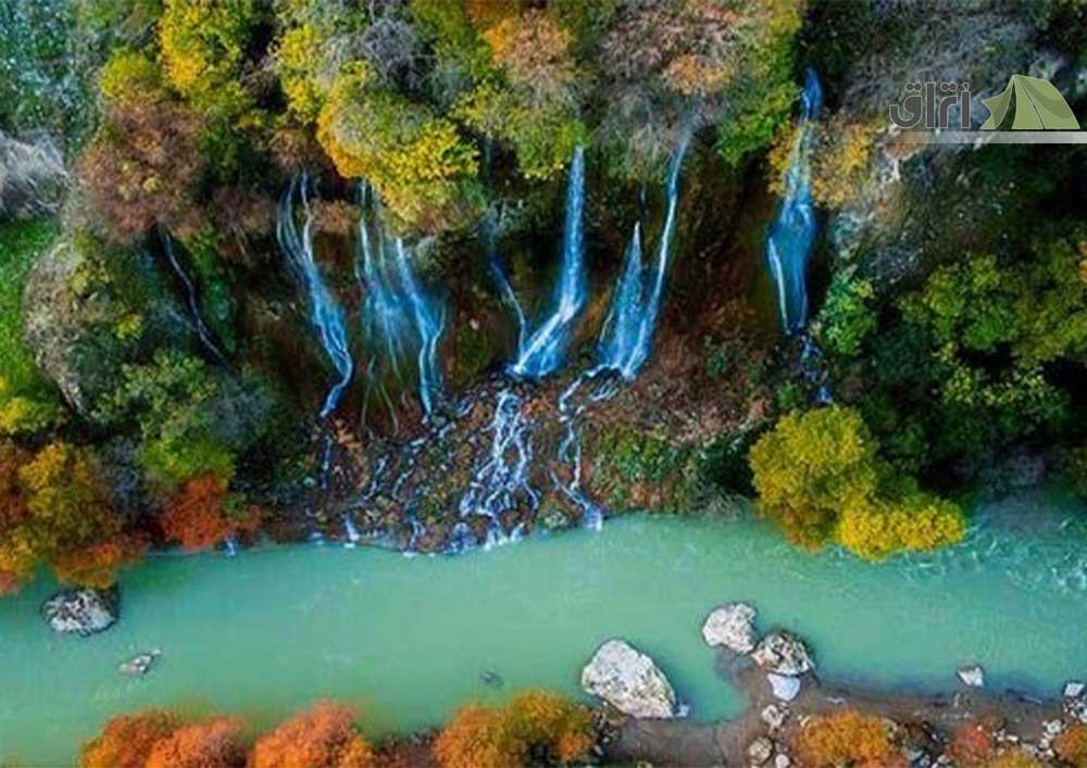 نمایی هوایی از آبشار مارگون