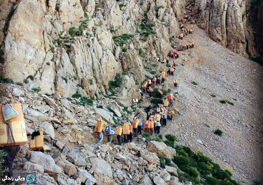 کولبری در کنار یک پرتگاه