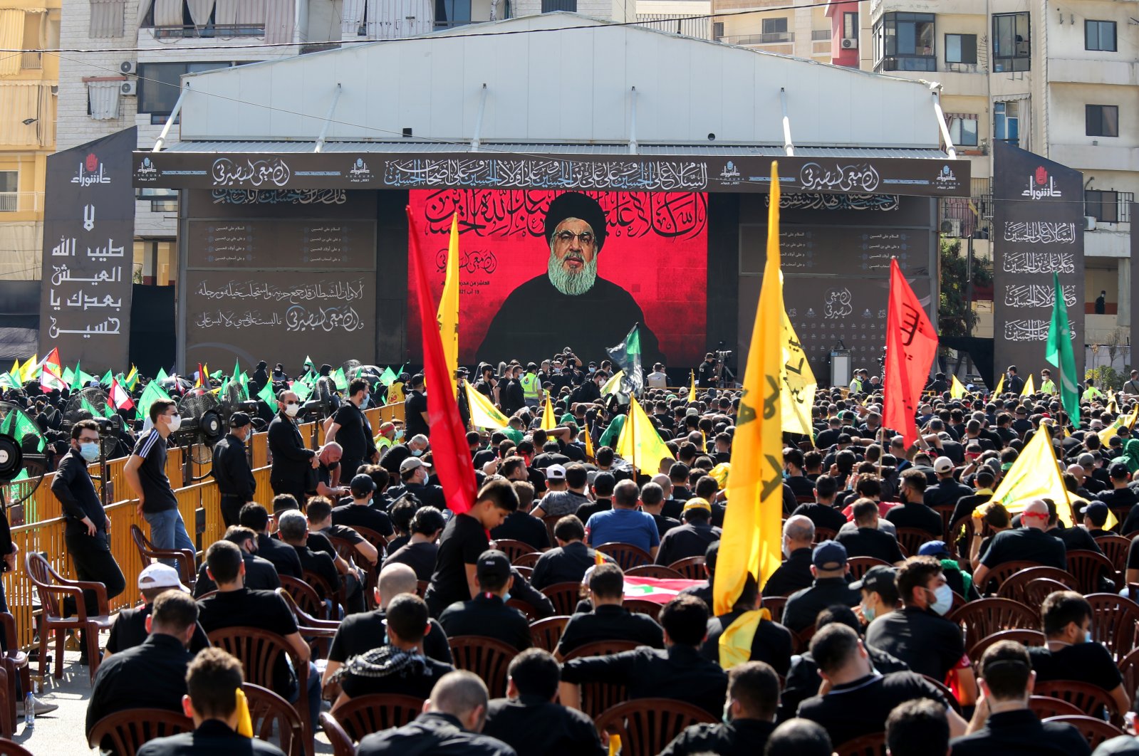 سخنرانی حسن نصرالله، رهبر حزب‌الله، در مراسم روز عاشورا در بیروت