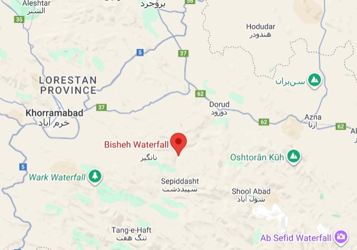 موقعیت آبشار بیشه