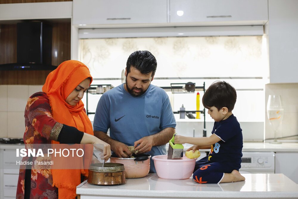 مشارکت اعضای خانواده در تهیه غذا