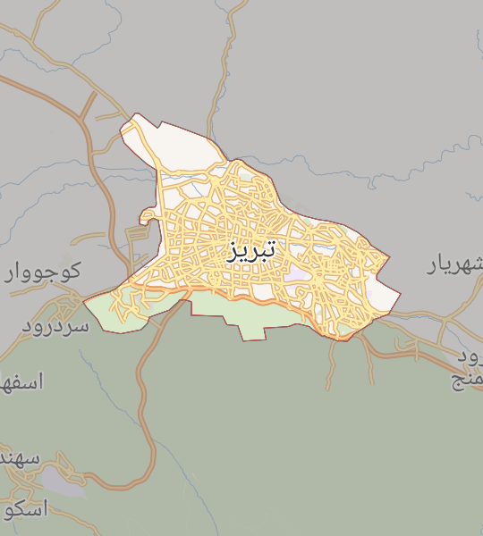 نقشه شهر تبریز