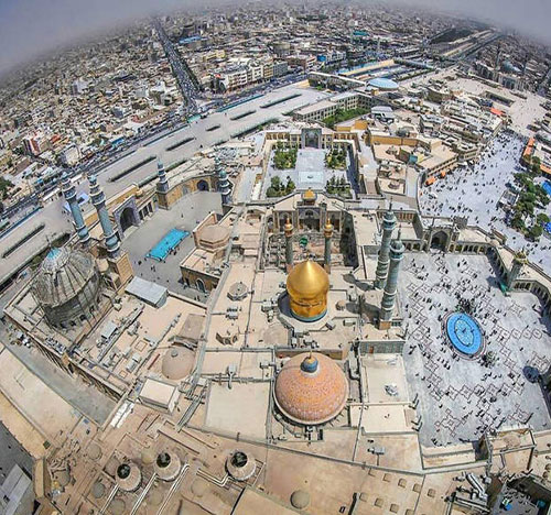 تصویر هوایی از حرم حضرت معصومه